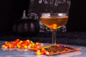 Candy corn cocktail for Halloween